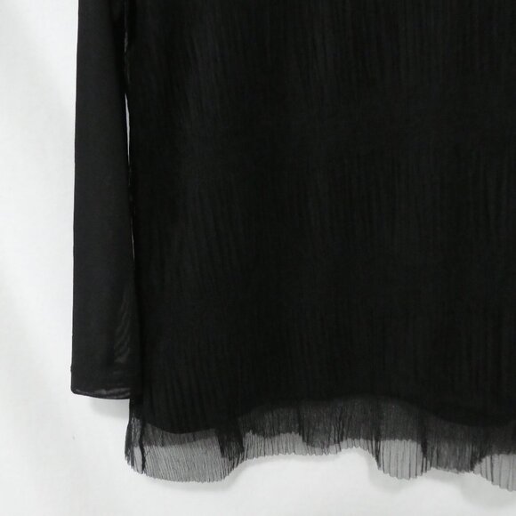 ADDITION ELLE - A | size 2X | Elegant Lined Sheer Black Blouse | Keyhole Back - Picture 6 of 14